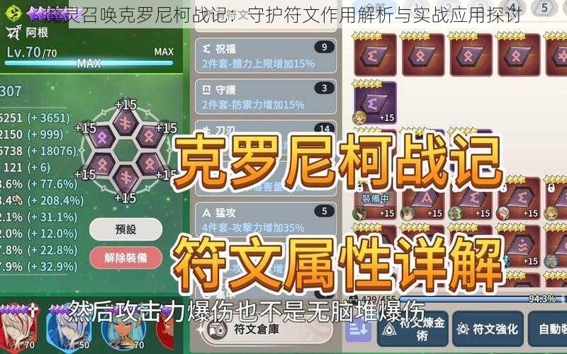 魔灵召唤克罗尼柯战记：守护符文作用解析与实战应用探讨