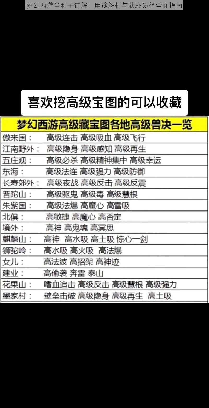 梦幻西游舍利子详解：用途解析与获取途径全面指南