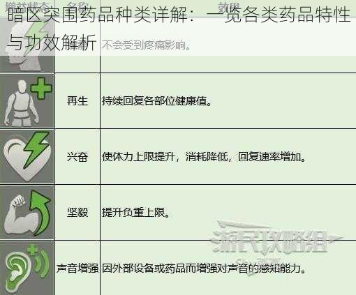 暗区突围药品种类详解：一览各类药品特性与功效解析