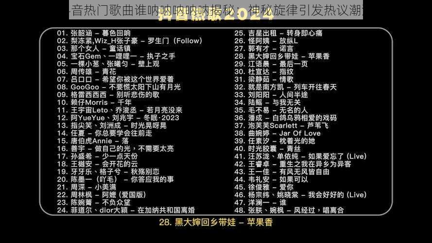 抖音热门歌曲谁呐呐呐呐呐揭秘：神秘旋律引发热议潮流