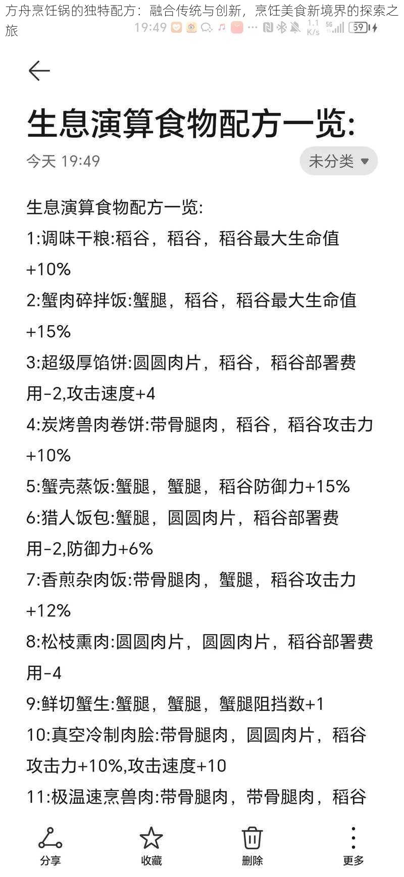 方舟烹饪锅的独特配方：融合传统与创新，烹饪美食新境界的探索之旅