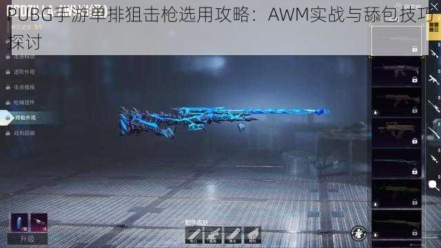 PUBG手游单排狙击枪选用攻略：AWM实战与舔包技巧探讨