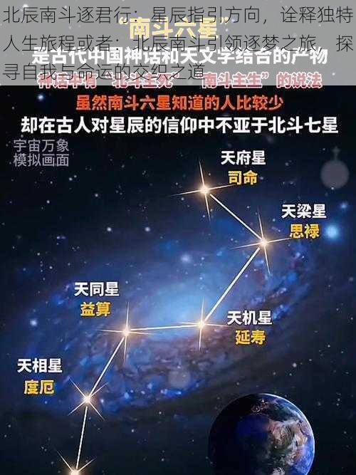 北辰南斗逐君行：星辰指引方向，诠释独特人生旅程或者：北辰南斗引领逐梦之旅，探寻自我与命运的交织之道