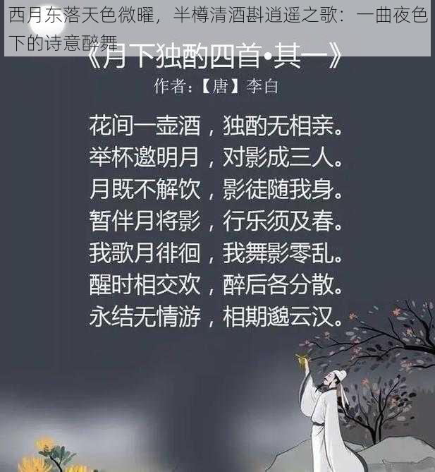 西月东落天色微曜，半樽清酒斟逍遥之歌：一曲夜色下的诗意醉舞