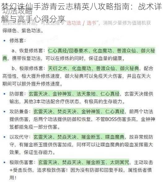 梦幻诛仙手游青云志精英八攻略指南：战术详解与高手心得分享