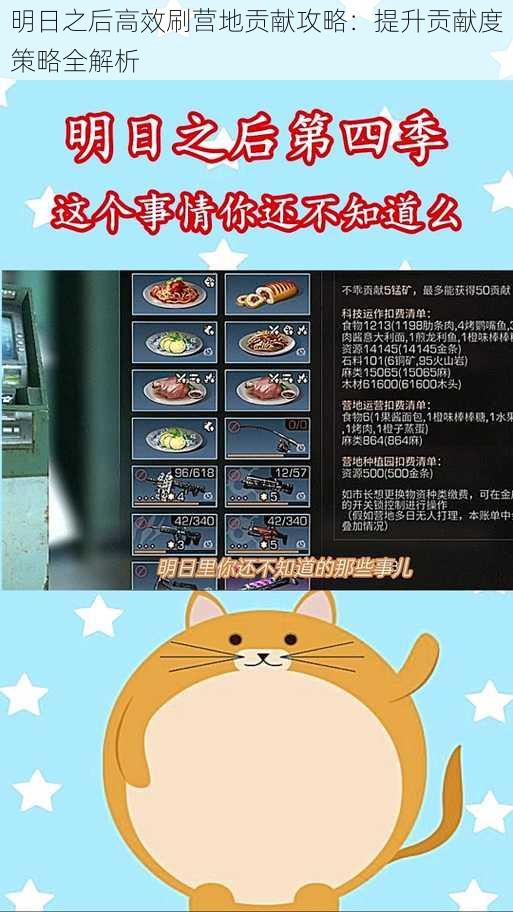 明日之后高效刷营地贡献攻略：提升贡献度策略全解析