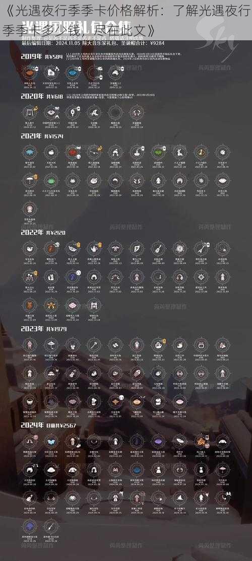 《光遇夜行季季卡价格解析：了解光遇夜行季季卡多少钱，尽在此文》